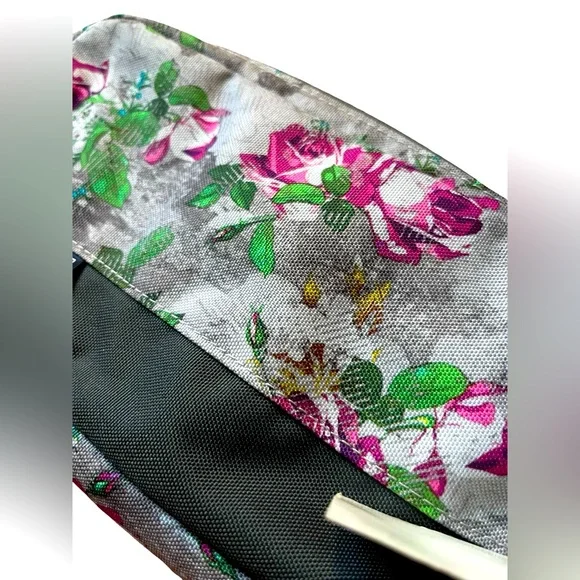 Jansport Gray and Pink Backpack Floral Design - Picture 2 of 8